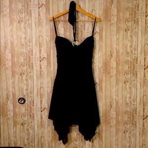 Deb black strapless short dress with ruching